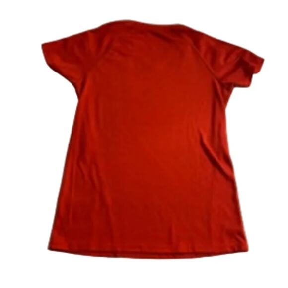 Sporty Red Climalite Athletic T-Shirt Adidas Performance Logo Tee Size S - Picture 4 of 4